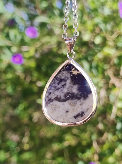 Afghanit AAA ~ 925 Silber Edelstein Kette Heilstein Natur Blau Rarität Edel Mann Frau Geschenk Er Sie Freundin Energie Kraft Ruhe Glück - Art of Nature Berlin