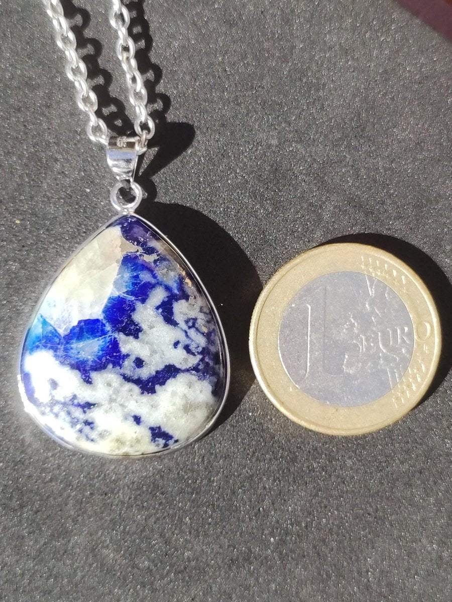 Afghanit AAA ~ 925 Silber Edelstein Kette Heilstein Natur Blau Rarität Edel Mann Frau Geschenk Er Sie Freundin Energie Kraft Ruhe Glück - Art of Nature Berlin