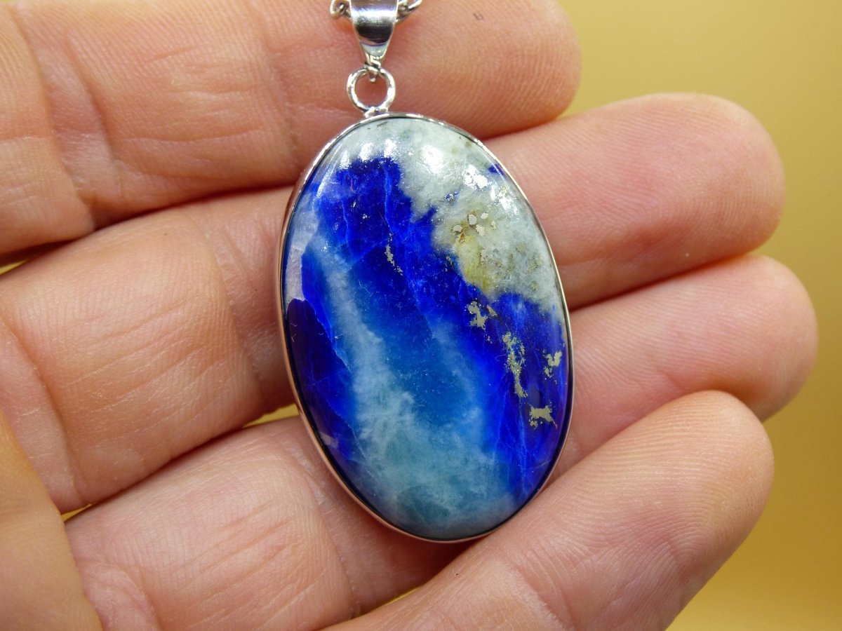 Afghanit AAA ~ 925 Silber Edelstein Kette Heilstein Natur Blau Rarität Edel Mann Frau Geschenk Er Sie Freundin Energie Kraft Ruhe Glück - Art of Nature Berlin