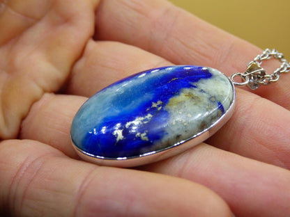 Afghanit AAA ~ 925 Silber Edelstein Kette Heilstein Natur Blau Rarität Edel Mann Frau Geschenk Er Sie Freundin Energie Kraft Ruhe Glück - Art of Nature Berlin