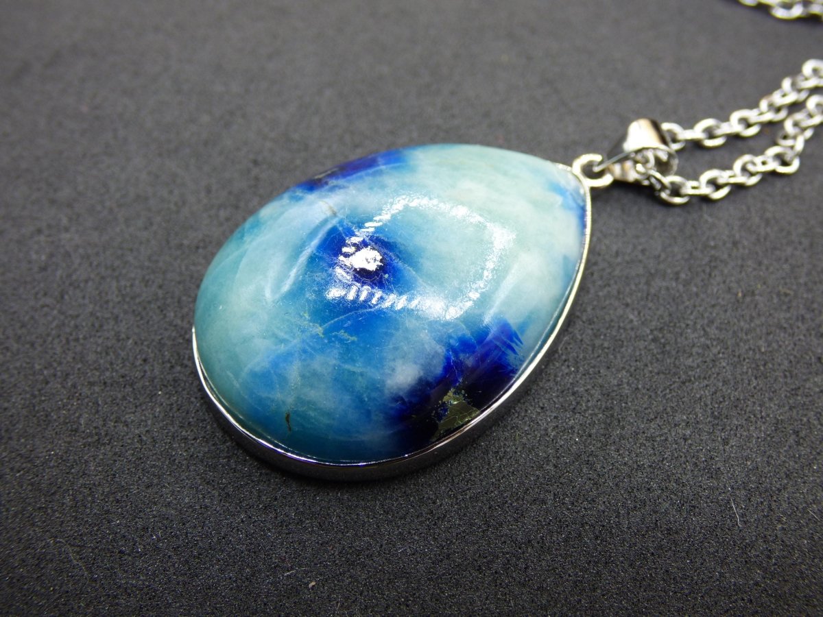 Afghanit AAA ~ 925 Silber Edelstein Kette Heilstein Natur Blau Rarität Edel Mann Frau Geschenk Er Sie Freundin Energie Kraft Ruhe Glück - Art of Nature Berlin