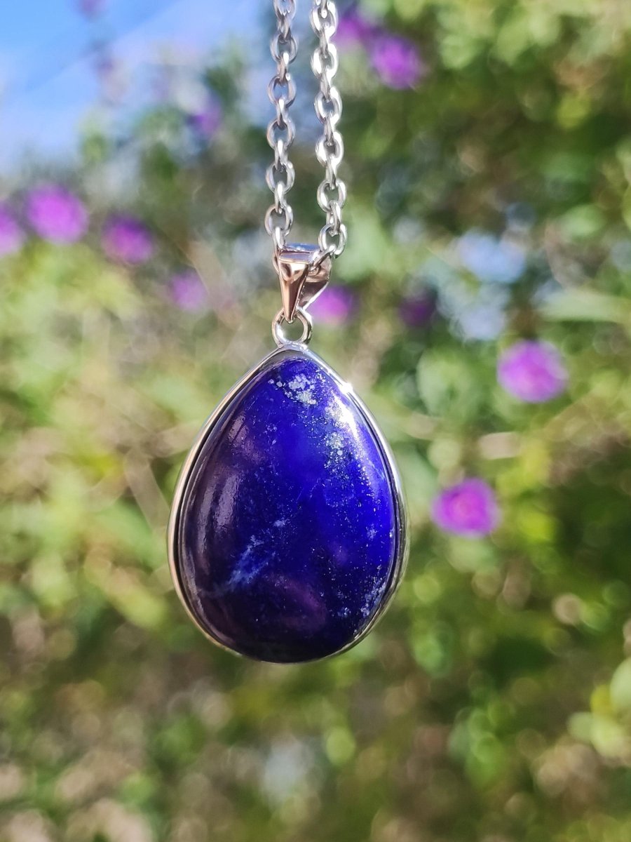 Afghanit AAA ~ 925 Silber Edelstein Kette Heilstein Natur Blau Rarität Edel Mann Frau Geschenk Er Sie Freundin Energie Kraft Ruhe Glück - Art of Nature Berlin