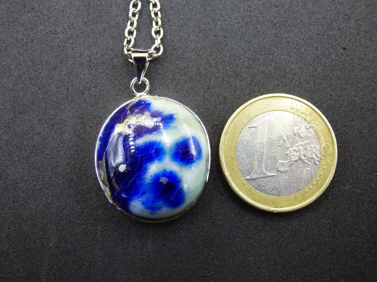 Afghanit AAA ~ 925 Silber Edelstein Kette Heilstein Natur Blau Rarität Edel Mann Frau Geschenk Er Sie Freundin Energie Kraft Ruhe Glück - Art of Nature Berlin
