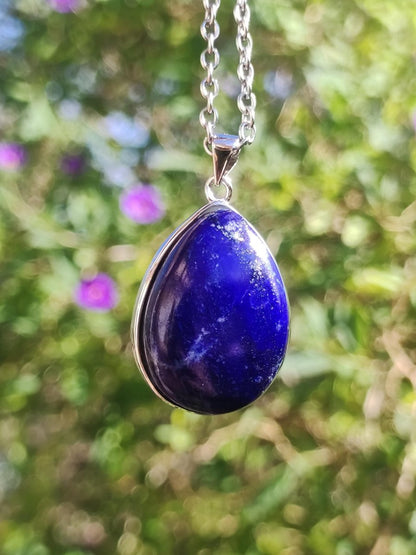 Afghanit AAA ~ 925 Silber Edelstein Kette Heilstein Natur Blau Rarität Edel Mann Frau Geschenk Er Sie Freundin Energie Kraft Ruhe Glück - Art of Nature Berlin