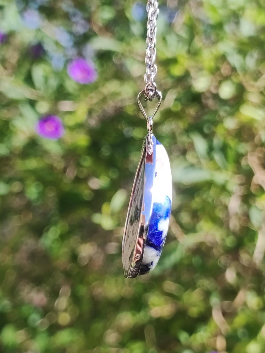 Afghanit AAA ~ 925 Silber Edelstein Kette Heilstein Natur Blau Rarität Edel Mann Frau Geschenk Er Sie Freundin Energie Kraft Ruhe Glück - Art of Nature Berlin