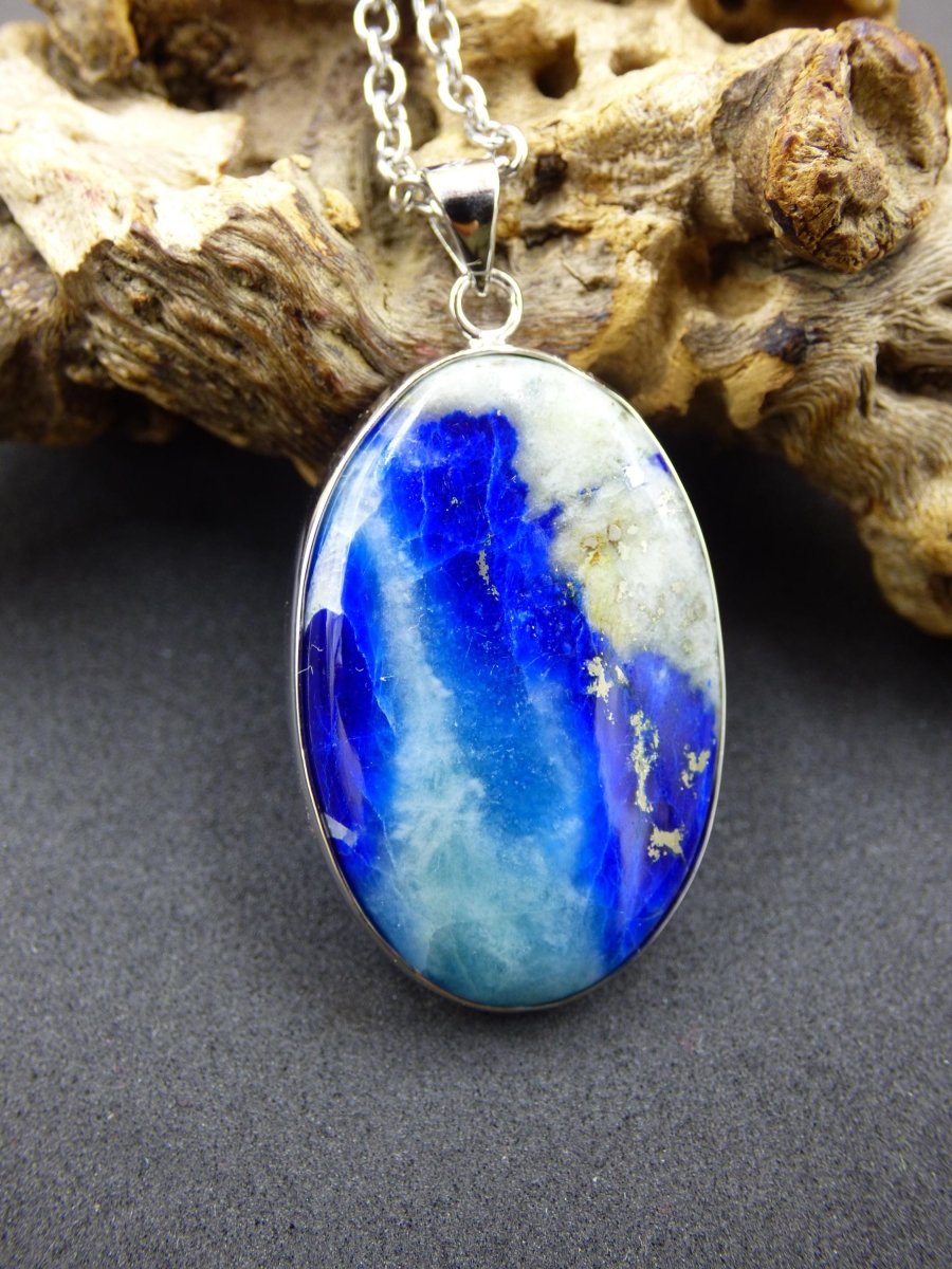 Afghanit AAA ~ 925 Silber Edelstein Kette Heilstein Natur Blau Rarität Edel Mann Frau Geschenk Er Sie Freundin Energie Kraft Ruhe Glück - Art of Nature Berlin