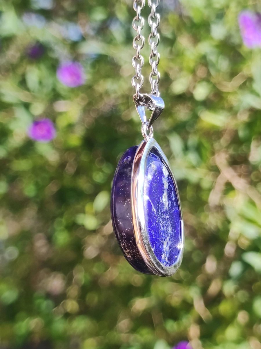 Afghanit AAA ~ 925 Silber Edelstein Kette Heilstein Natur Blau Rarität Edel Mann Frau Geschenk Er Sie Freundin Energie Kraft Ruhe Glück - Art of Nature Berlin