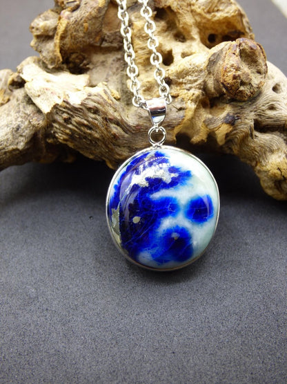 Afghanit AAA ~ 925 Silber Edelstein Kette Heilstein Natur Blau Rarität Edel Mann Frau Geschenk Er Sie Freundin Energie Kraft Ruhe Glück - Art of Nature Berlin