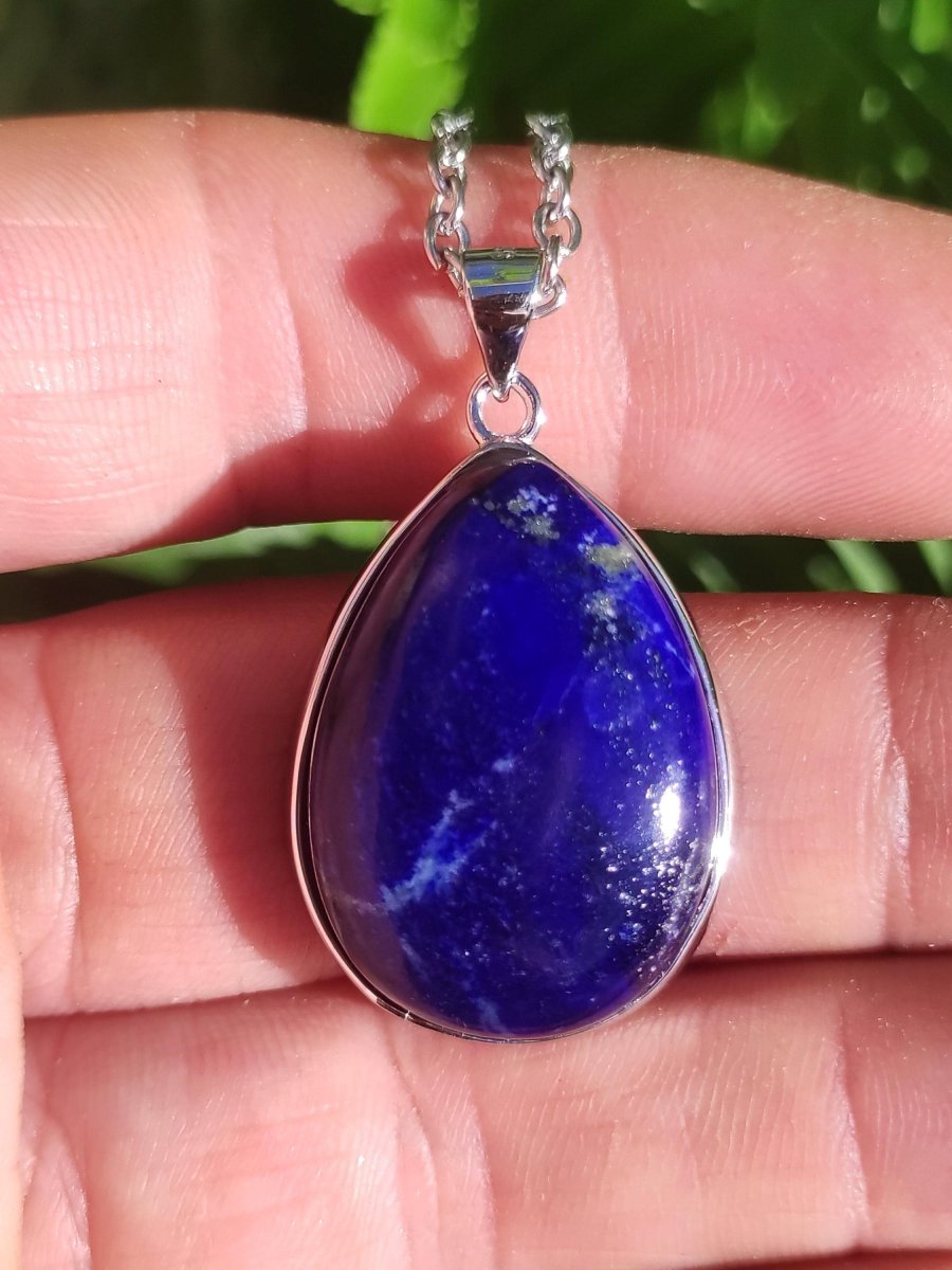 Afghanit AAA ~ 925 Silber Edelstein Kette Heilstein Natur Blau Rarität Edel Mann Frau Geschenk Er Sie Freundin Energie Kraft Ruhe Glück - Art of Nature Berlin