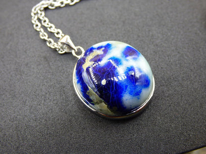 Afghanit AAA ~ 925 Silber Edelstein Kette Heilstein Natur Blau Rarität Edel Mann Frau Geschenk Er Sie Freundin Energie Kraft Ruhe Glück - Art of Nature Berlin