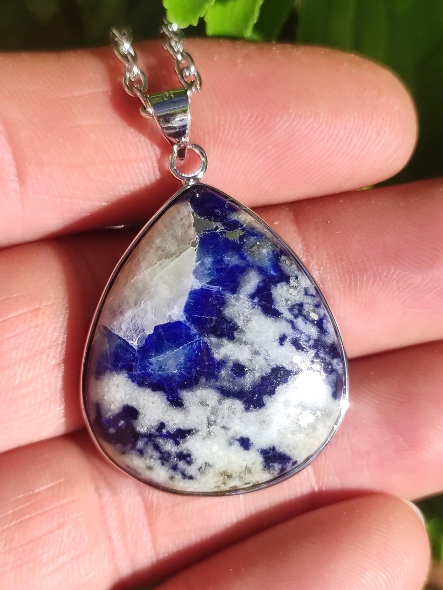 Afghanit AAA ~ 925 Silber Edelstein Kette Heilstein Natur Blau Rarität Edel Mann Frau Geschenk Er Sie Freundin Energie Kraft Ruhe Glück - Art of Nature Berlin