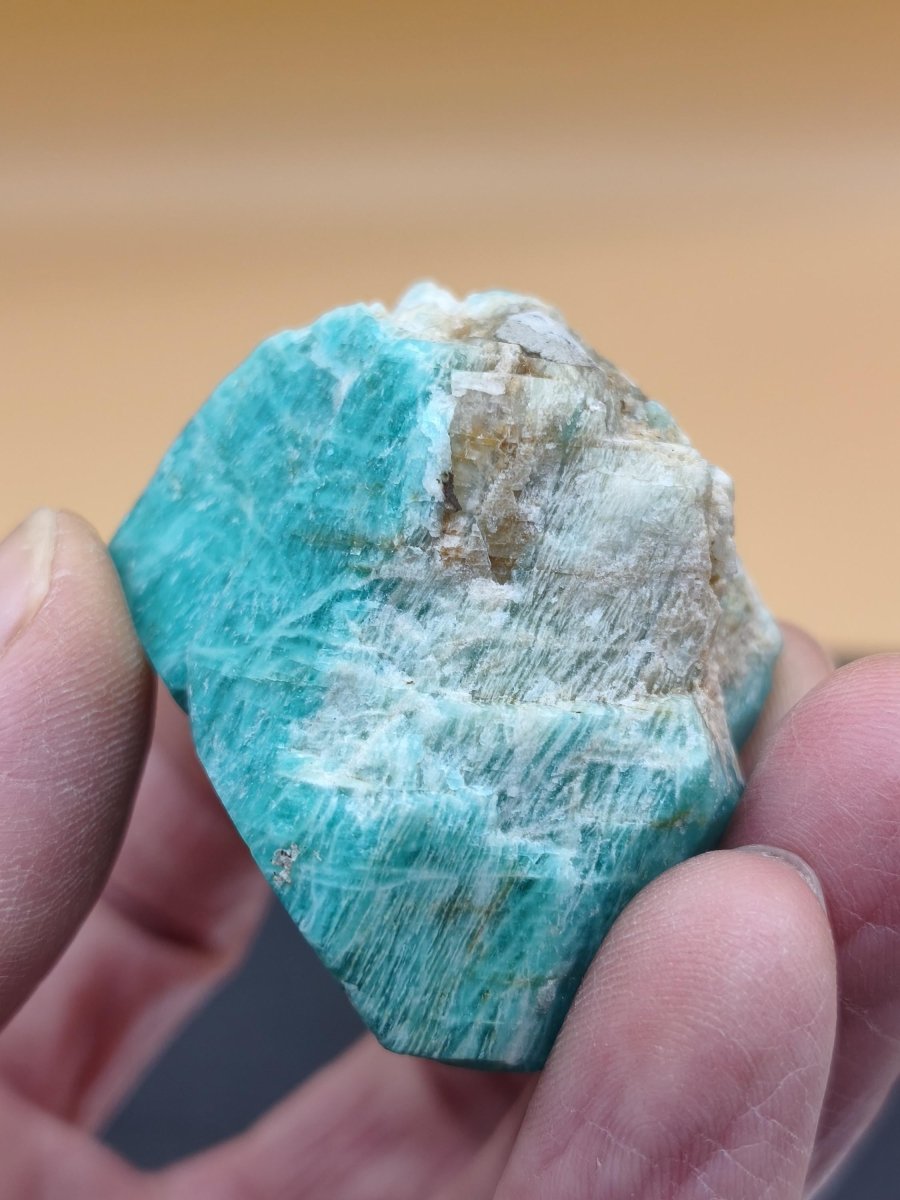 Amazonit Kristallstufe aus Colorado USA – Intensiv Türkisblau – 43 mm Heilstein Stufe Kristalle Sammler Rarität Selten - Art of Nature Berlin