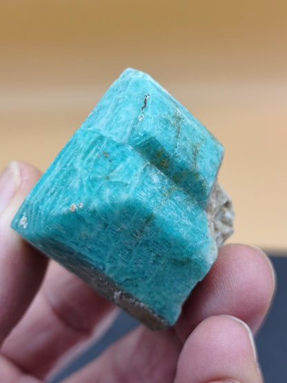 Amazonit Kristallstufe aus Colorado USA – Intensiv Türkisblau – 43 mm Heilstein Stufe Kristalle Sammler Rarität Selten - Art of Nature Berlin