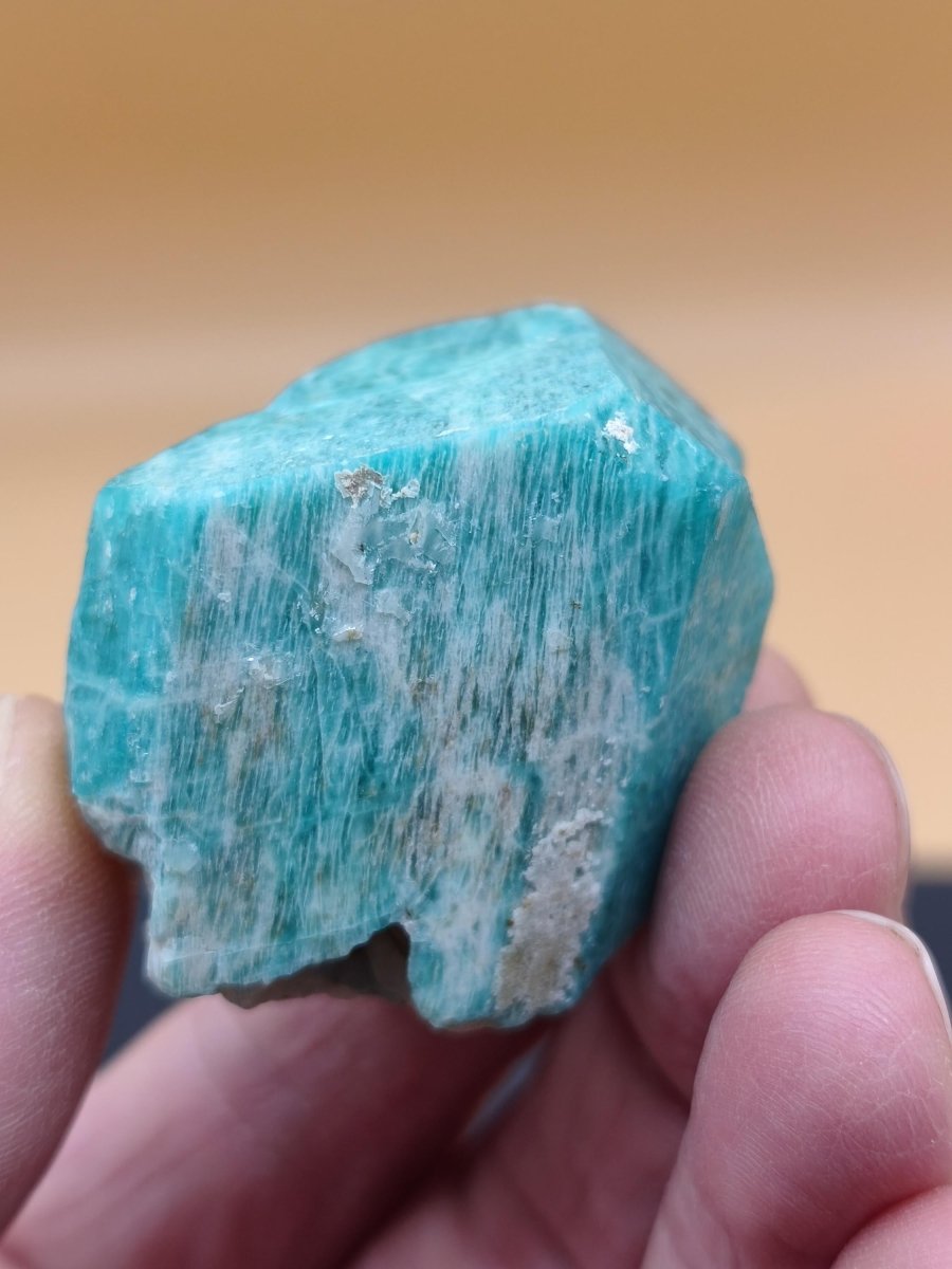 Amazonit Kristallstufe aus Colorado USA – Intensiv Türkisblau – 43 mm Heilstein Stufe Kristalle Sammler Rarität Selten - Art of Nature Berlin