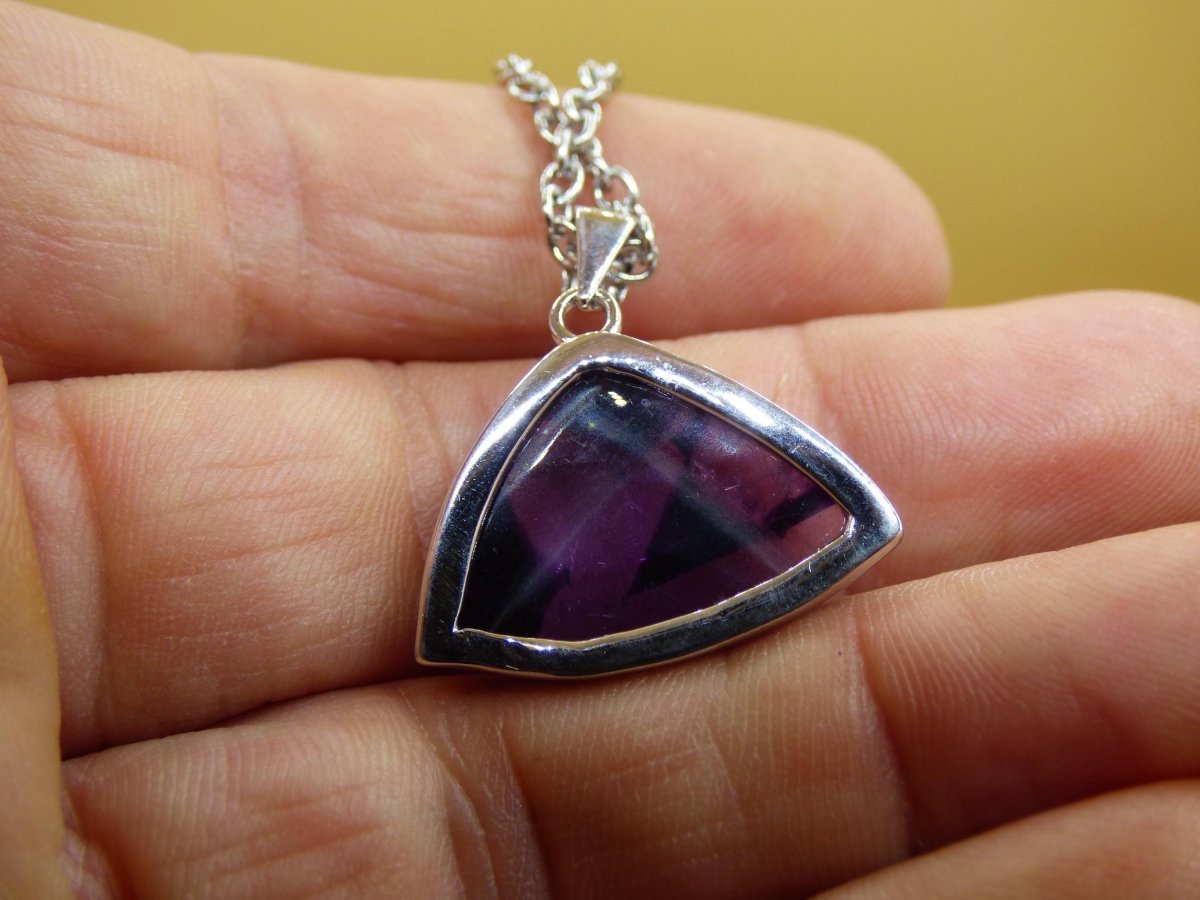 Amethyst - 925 Sterling Silber Edelstein Kette lila Unikat Rar Heilstein Natur selten Edel Traum Mann Frau Er Sie Geschenk Freund - Art of Nature Berlin