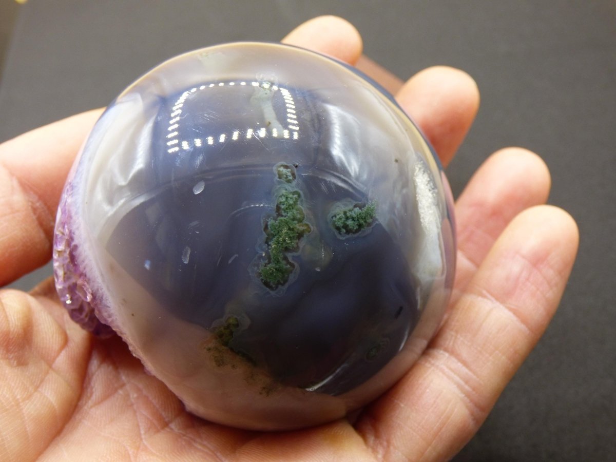 Amethyst Achat Geode Kugel ~ Magische Edelstein Deko Kristall Stufe Sphere Heilstein lila Energie Wohnen Rarität Sammler Geschenk - Art of Nature Berlin