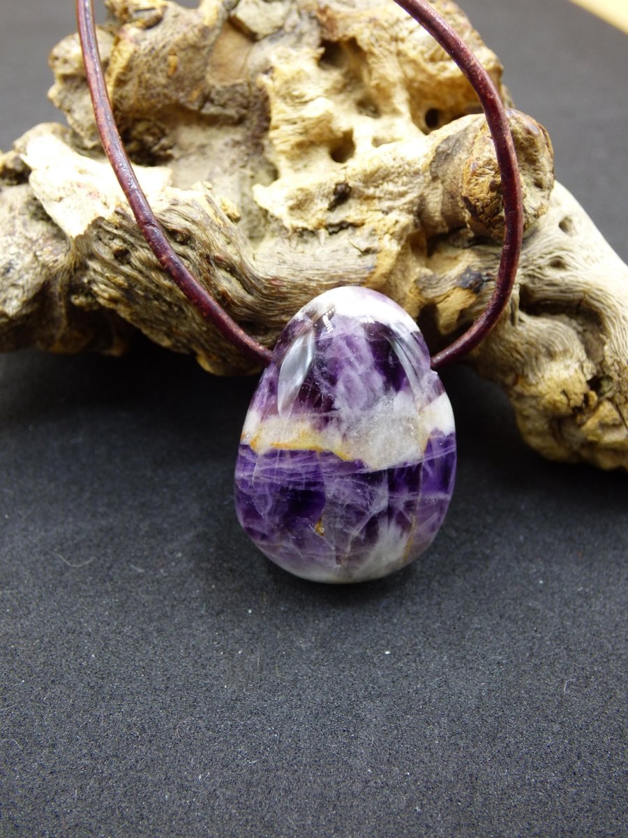 Amethyst - Edelstein Kette lila Natur Heilstein Boho Ethno Kristalle Schmuck Anhänger Mann Frau Kind Art Geschenk Weihnachten Er Sie - Art of Nature Berlin