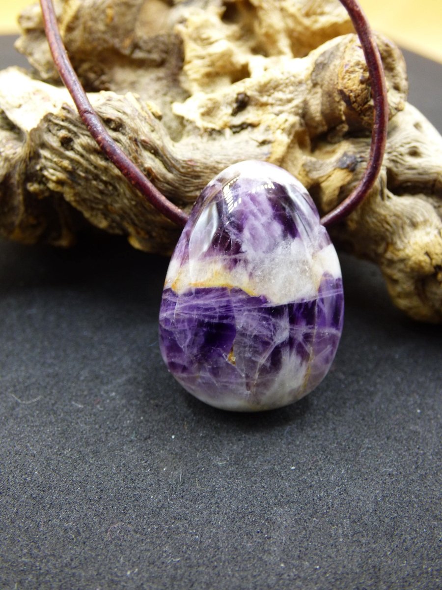 Amethyst - Edelstein Kette lila Natur Heilstein Boho Ethno Kristalle Schmuck Anhänger Mann Frau Kind Art Geschenk Weihnachten Er Sie - Art of Nature Berlin