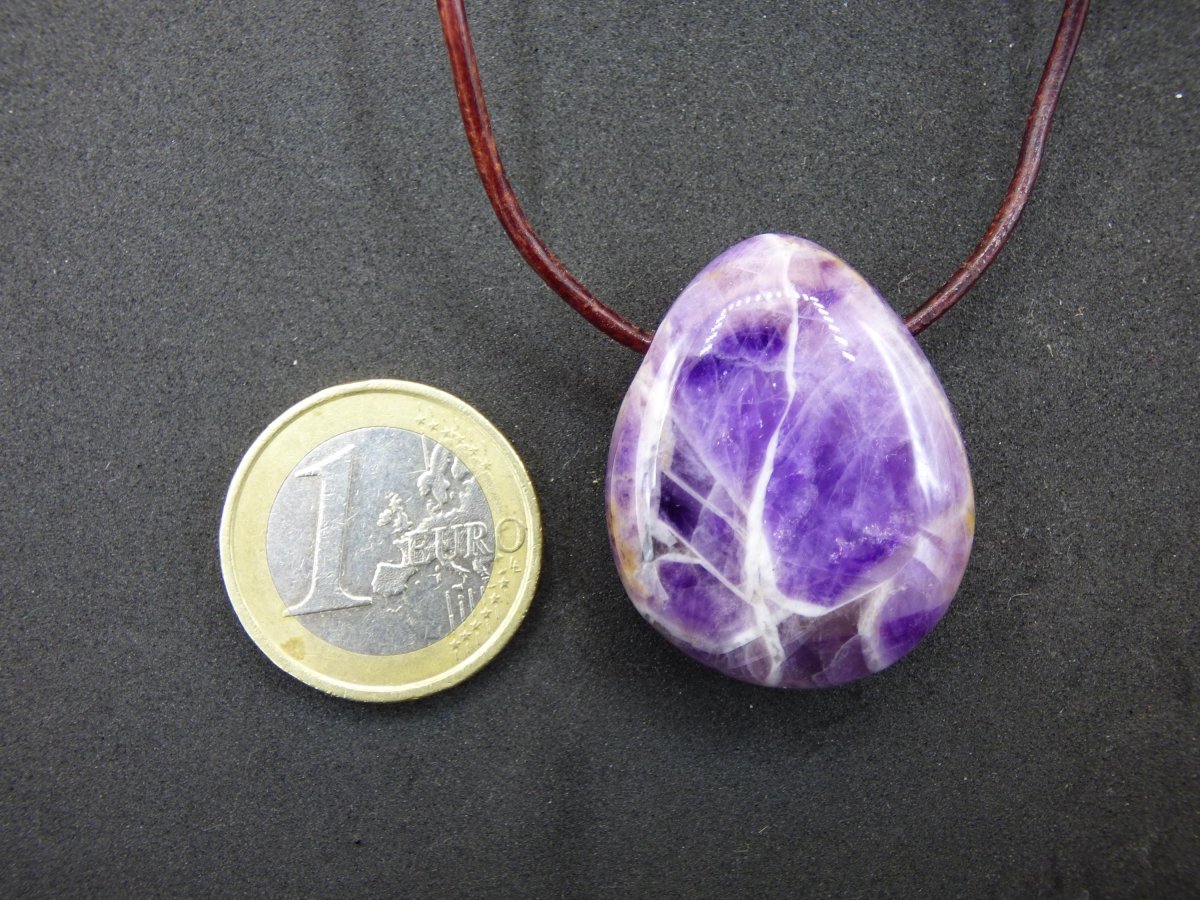 Amethyst - Edelstein Kette lila Natur Heilstein Boho Ethno Kristalle Schmuck Anhänger Mann Frau Kind Art Geschenk Weihnachten Er Sie - Art of Nature Berlin