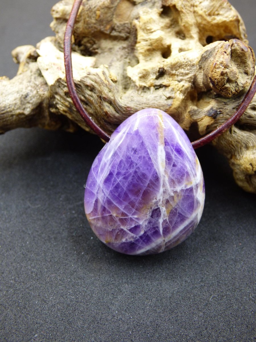 Amethyst - Edelstein Kette lila Natur Heilstein Boho Ethno Kristalle Schmuck Anhänger Mann Frau Kind Art Geschenk Weihnachten Er Sie - Art of Nature Berlin