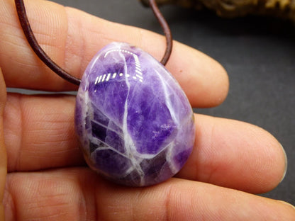 Amethyst - Edelstein Kette lila Natur Heilstein Boho Ethno Kristalle Schmuck Anhänger Mann Frau Kind Art Geschenk Weihnachten Er Sie - Art of Nature Berlin