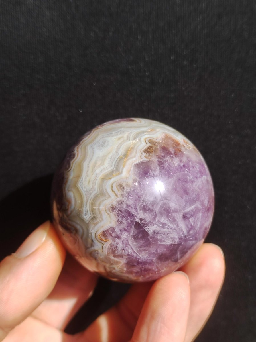 Amethyst Lace Achat ~ Magische Edelstein Kugel Massage & Deko Sphere Crystal Spielkugel Meditation ~HIPPIE ~GOA~Boho~Ethno~Heilstein - Art of Nature Berlin