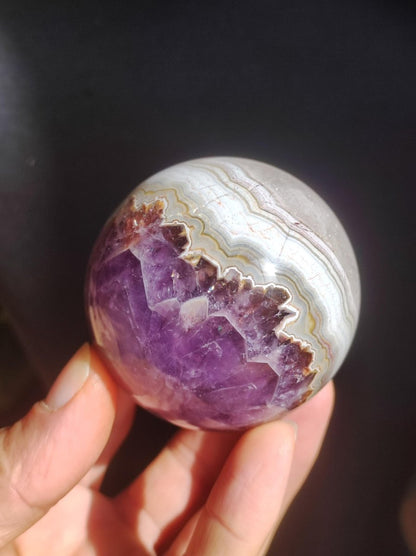 Amethyst Lace Achat ~ Magische Edelstein Kugel Massage & Deko Sphere Crystal Spielkugel Meditation ~HIPPIE ~GOA~Boho~Ethno~Heilstein - Art of Nature Berlin