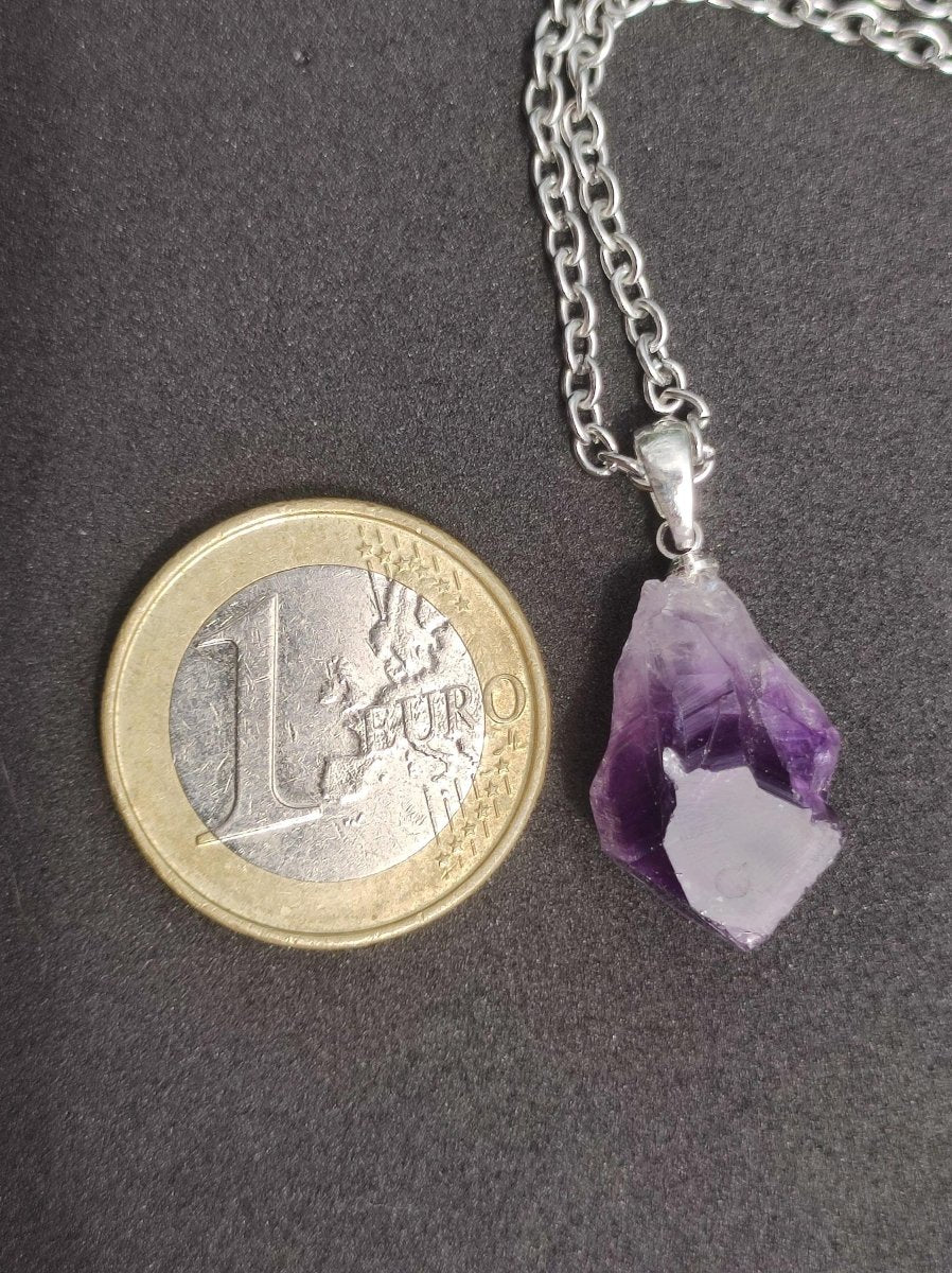 Amethyst Tropfen Roh - 925 Sterling Silber Edelstein Kette blau Rarität Natur Heilstein Kristall Anhänger Mann Frau Kind Er Sie Geschenk - Art of Nature Berlin