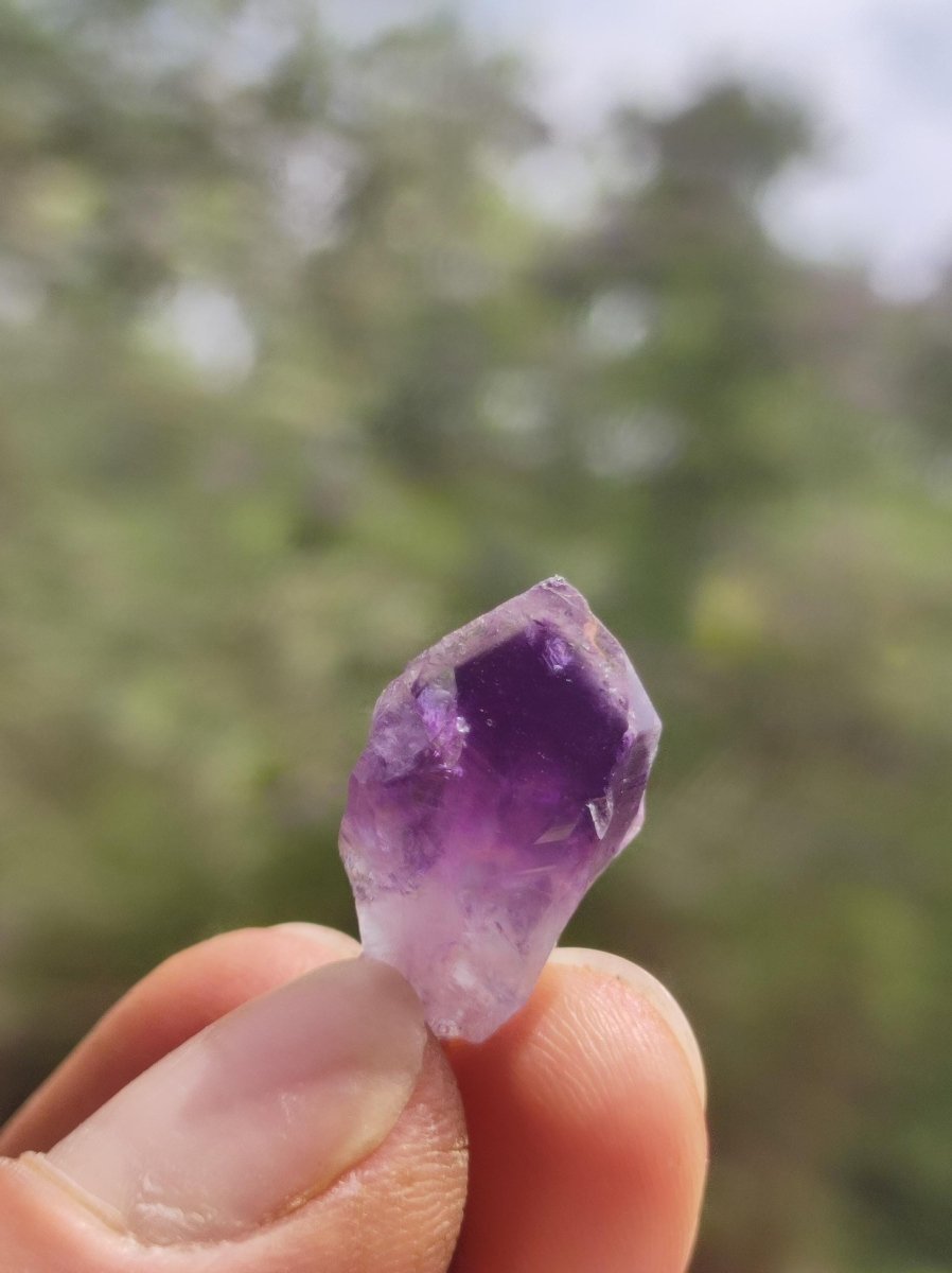 Amethyst Tropfen Roh - 925 Sterling Silber Edelstein Kette blau Rarität Natur Heilstein Kristall Anhänger Mann Frau Kind Er Sie Geschenk - Art of Nature Berlin