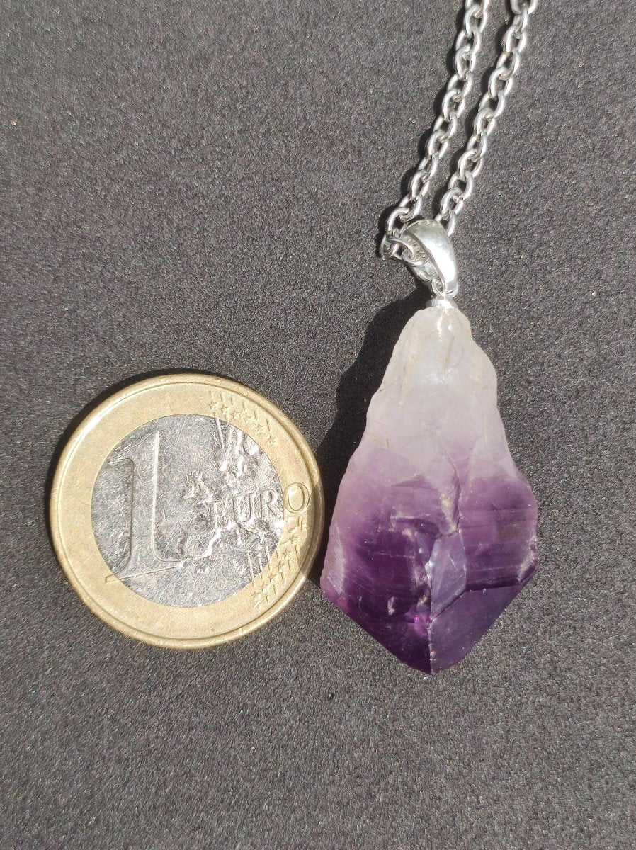 Amethyst Tropfen Roh - 925 Sterling Silber Edelstein Kette blau Rarität Natur Heilstein Kristall Anhänger Mann Frau Kind Er Sie Geschenk - Art of Nature Berlin