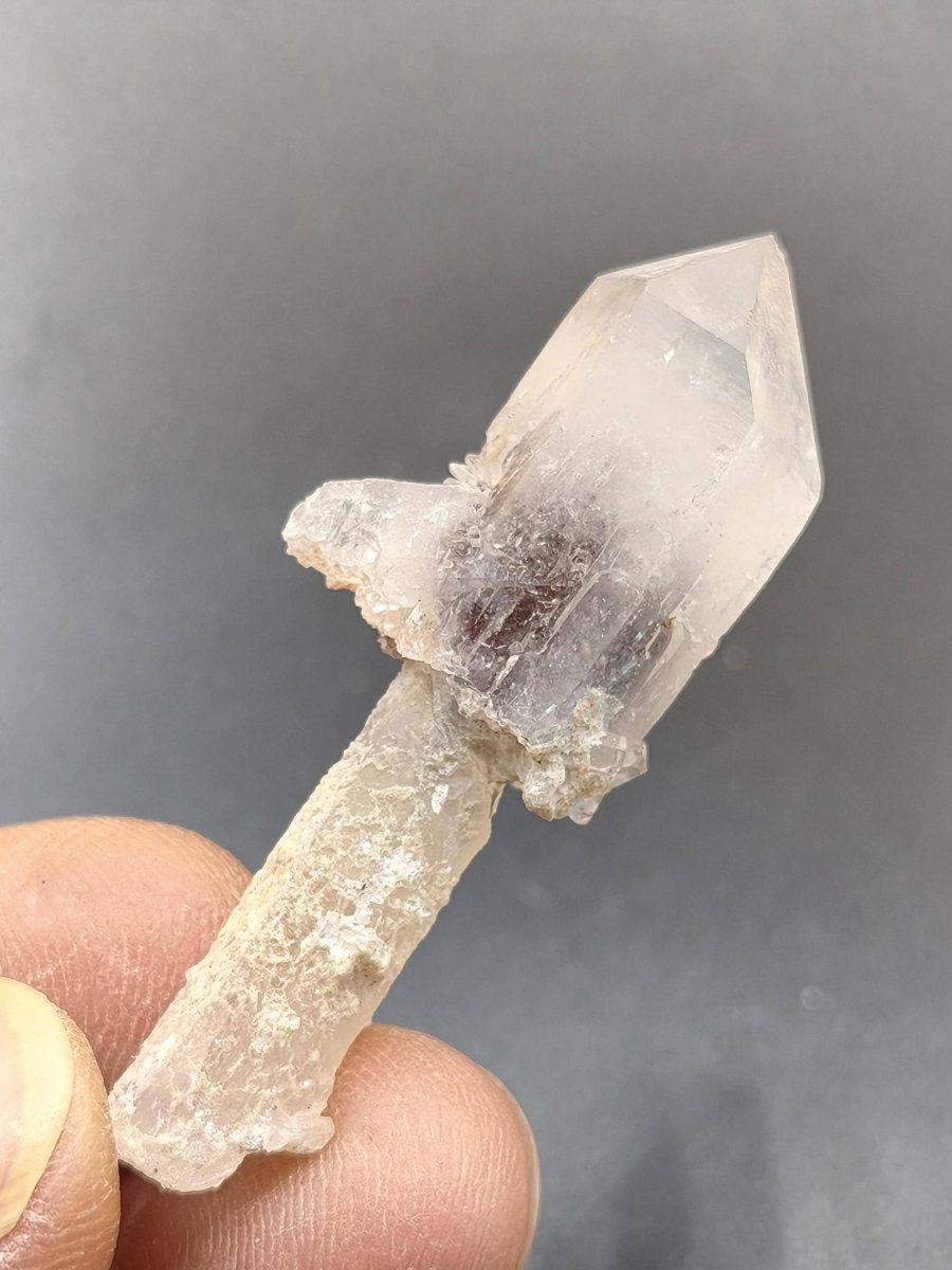 Amethyst-Zepterquarz mit naturbelassenem Stiel & Begleitkristallen – Erongo Namibia | Sammlerstufe Roh Kristalle Unikat Mineralien Geschenk - Art of Nature Berlin