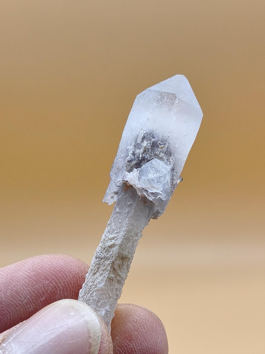 Amethyst-Zepterquarz mit naturbelassenem Stiel & Begleitkristallen – Erongo Namibia | Sammlerstufe Roh Kristalle Unikat Mineralien Geschenk - Art of Nature Berlin