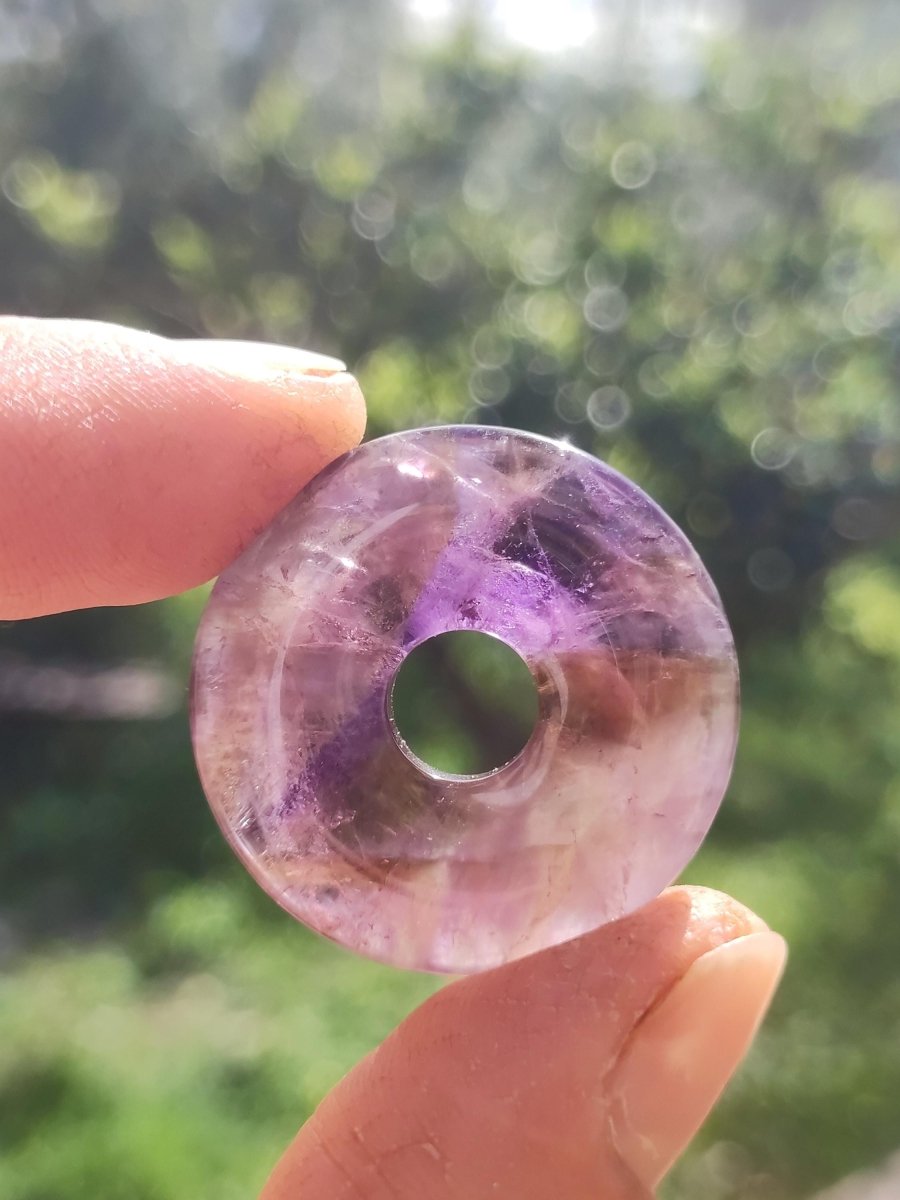 Ametrin (Amethyst & Citrin) ~ Edelstein Donut Kette Lila Heilstein Schutzsymbol Mann Frau Glück HIPPIE GOA Boho Ethno Natur Rarität Geschenk - Art of Nature Berlin