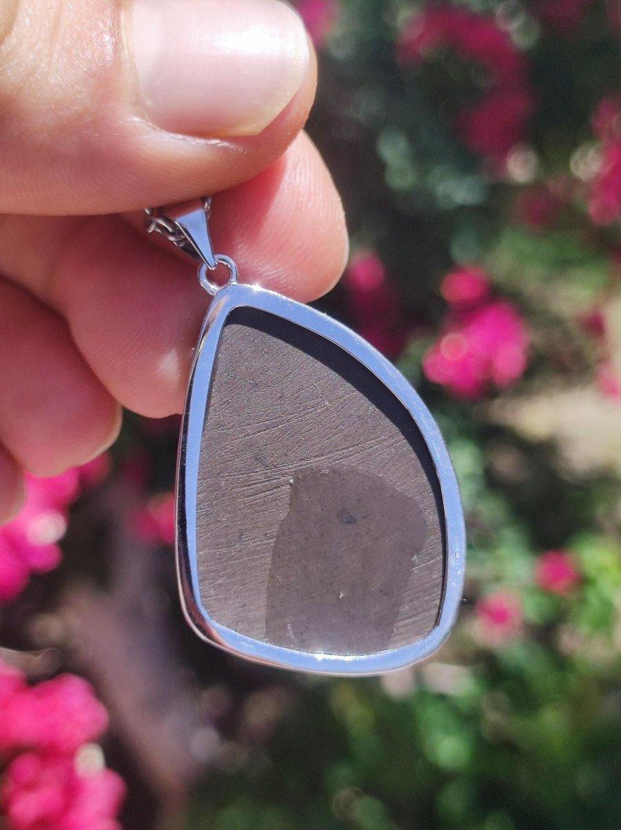 Ammolite - Edelstein Kette 925 Sterling Silber ~ Opalisierend HIPPIE GOA Boho Ethno Natur Heilstein Fossil Selten Sammler Magic bunt flash - Art of Nature Berlin