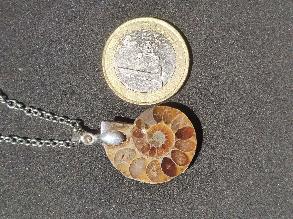 Ammonite Schnecke ~ 925 Sterling Silber ~ Anhänger Kette ~HIPPIE ~GOA ~Boho ~Ethno ~Nature ~Heilstein ~Fossil ~Spirale - Art of Nature Berlin