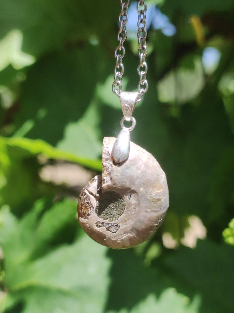 Ammonite Schnecke ~ 925 Sterling Silber ~ Anhänger Kette ~HIPPIE ~GOA ~Boho ~Ethno ~Nature ~Heilstein ~Fossil ~Spirale - Art of Nature Berlin