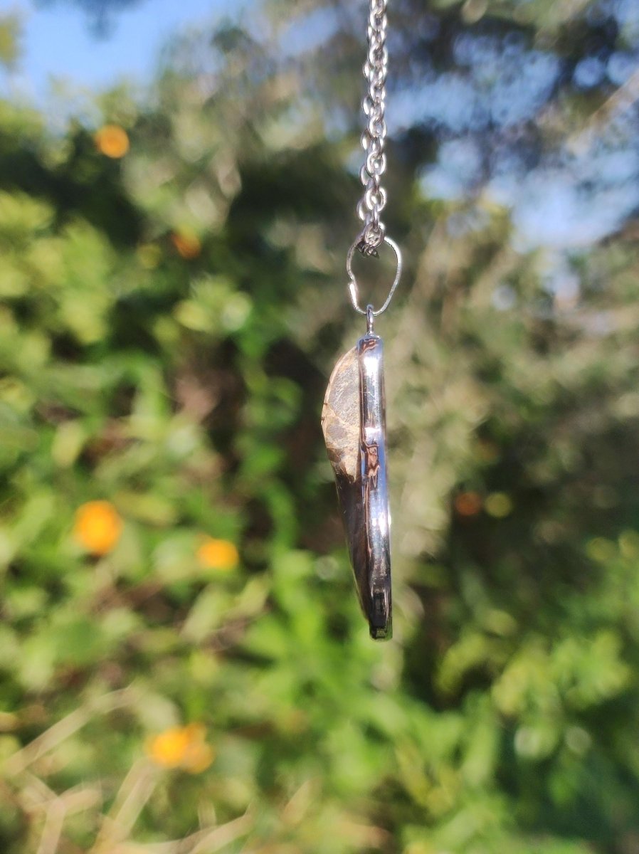 Ammonite Schnecke ~ Anhänger Kette ~HIPPIE ~GOA ~Boho ~Ethno ~Nature ~Heilstein ~Fossil ~Spirale - Art of Nature Berlin