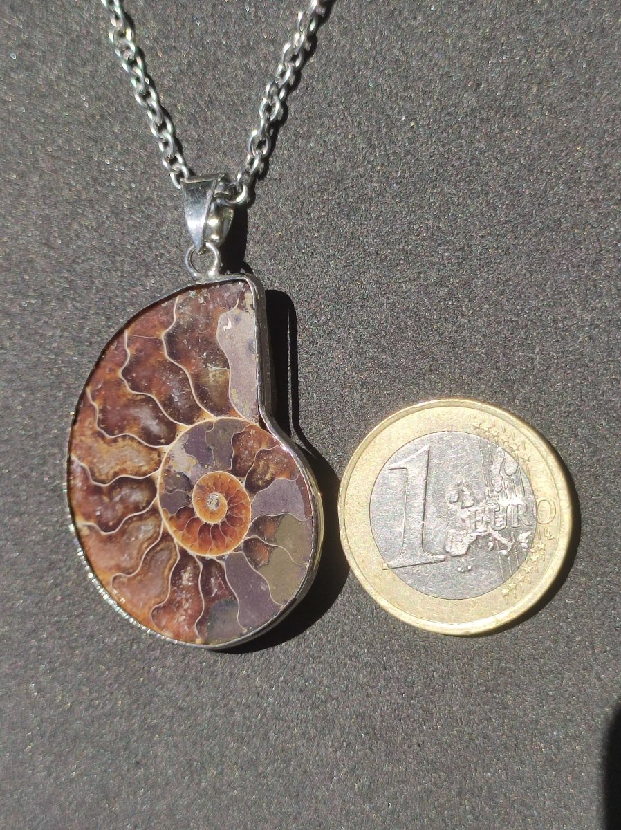 Ammonite Schnecke ~ Anhänger Kette ~HIPPIE ~GOA ~Boho ~Ethno ~Nature ~Heilstein ~Fossil ~Spirale - Art of Nature Berlin