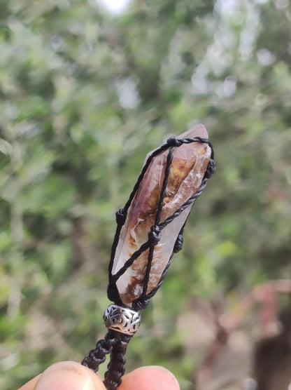 Amphibole Angel Phantom Quarz ~ Makramee Edelstein Kette ~HIPPIE ~GOA ~Boho ~Ethno ~Nature ~Heilstein ~roh Mineral Rarität - Art of Nature Berlin