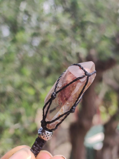 Amphibole Angel Phantom Quarz ~ Makramee Edelstein Kette ~HIPPIE ~GOA ~Boho ~Ethno ~Nature ~Heilstein ~roh Mineral Rarität - Art of Nature Berlin