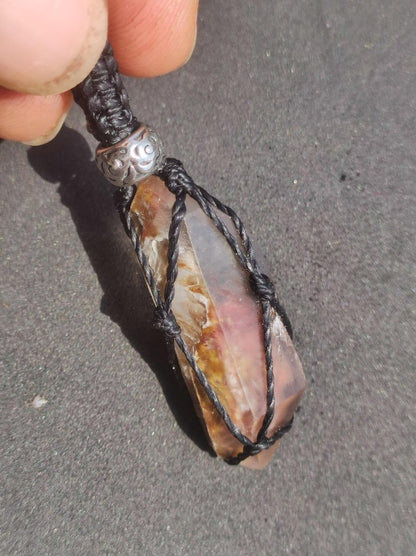 Amphibole Angel Phantom Quarz ~ Makramee Edelstein Kette ~HIPPIE ~GOA ~Boho ~Ethno ~Nature ~Heilstein ~roh Mineral Rarität - Art of Nature Berlin