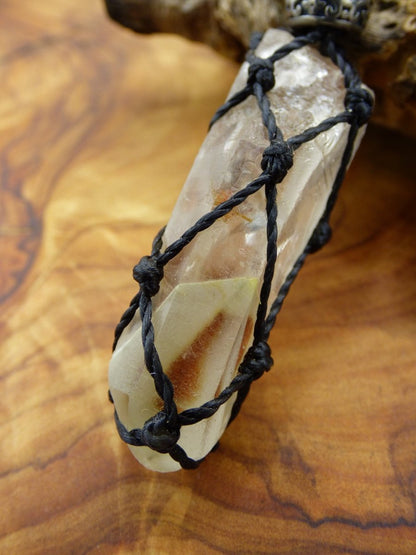 Amphibole Angel Phantom Quarz ~ Makramee Edelstein Kette ~HIPPIE ~GOA ~Boho ~Ethno ~Nature ~Heilstein ~roh Mineral Rarität - Art of Nature Berlin