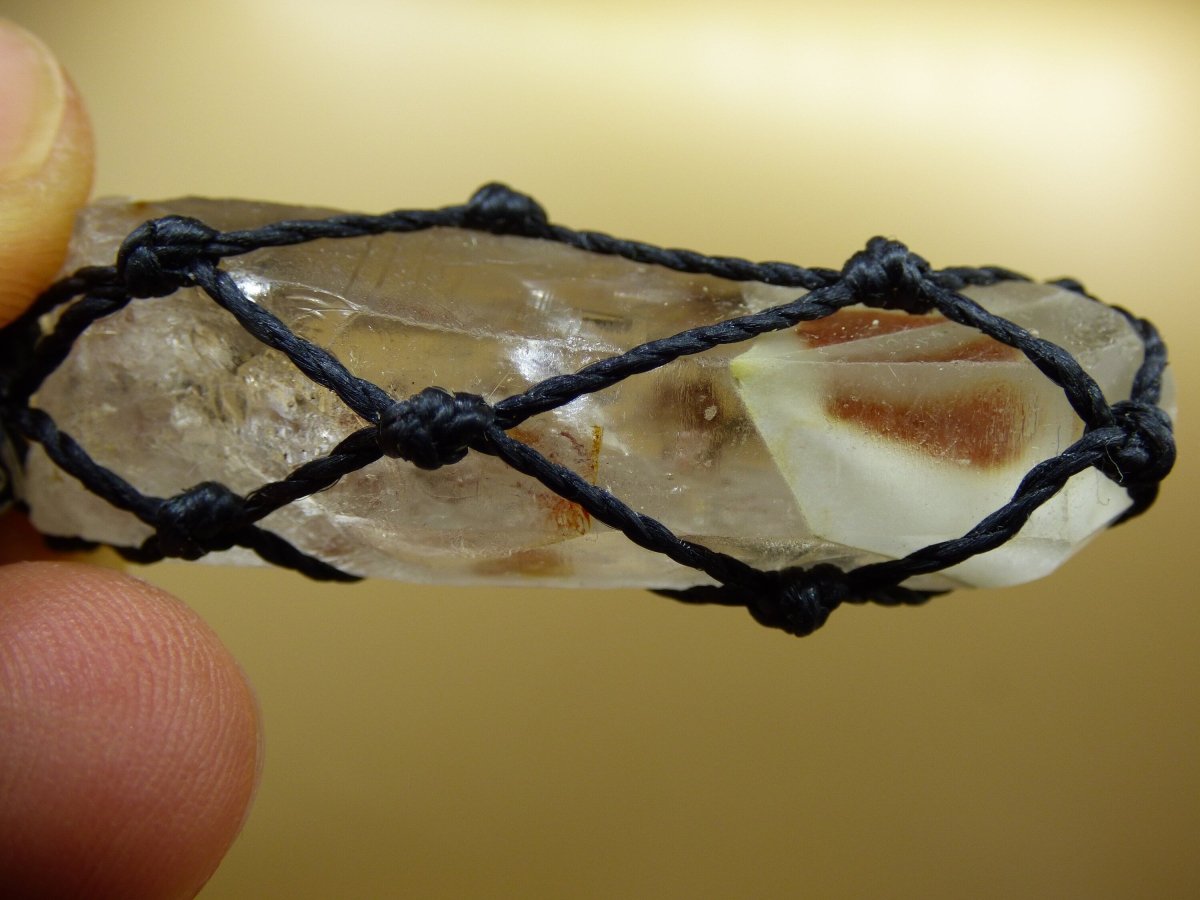 Amphibole Angel Phantom Quarz ~ Makramee Edelstein Kette ~HIPPIE ~GOA ~Boho ~Ethno ~Nature ~Heilstein ~roh Mineral Rarität - Art of Nature Berlin