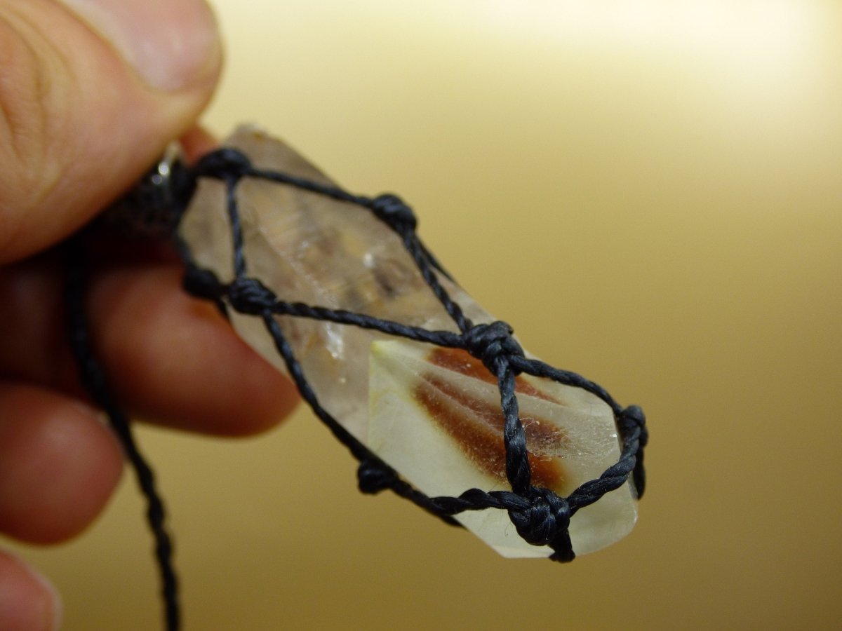 Amphibole Angel Phantom Quarz ~ Makramee Edelstein Kette ~HIPPIE ~GOA ~Boho ~Ethno ~Nature ~Heilstein ~roh Mineral Rarität - Art of Nature Berlin