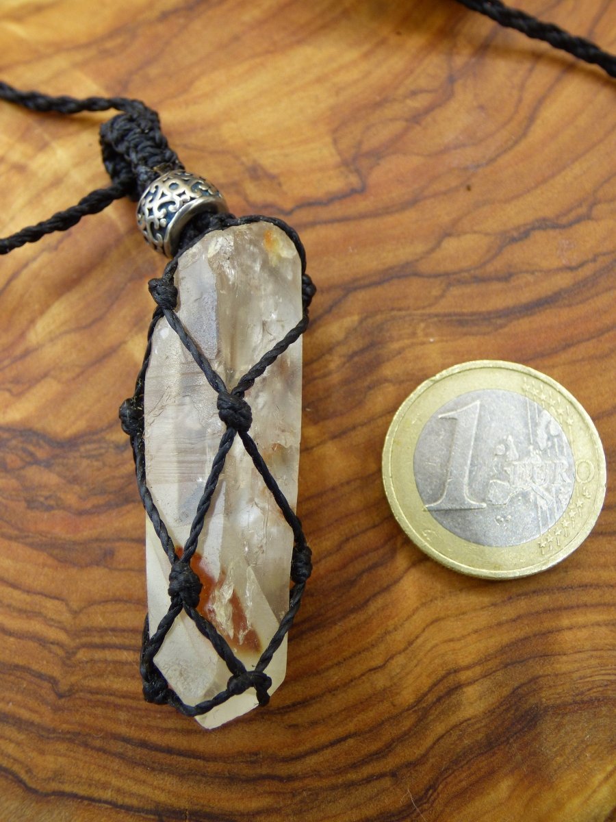 Amphibole Angel Phantom Quarz ~ Makramee Edelstein Kette ~HIPPIE ~GOA ~Boho ~Ethno ~Nature ~Heilstein ~roh Mineral Rarität - Art of Nature Berlin