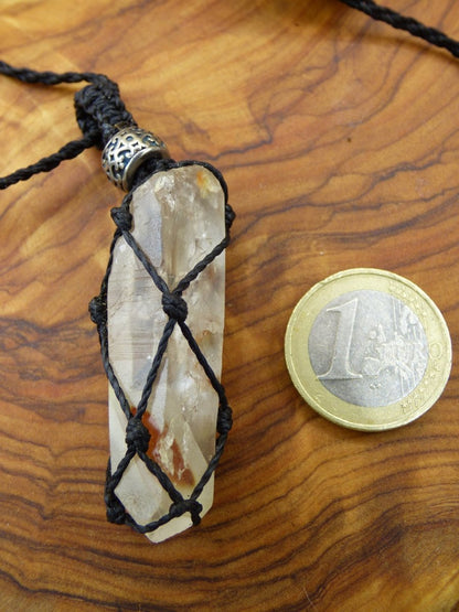 Amphibole Angel Phantom Quarz ~ Makramee Edelstein Kette ~HIPPIE ~GOA ~Boho ~Ethno ~Nature ~Heilstein ~roh Mineral Rarität - Art of Nature Berlin