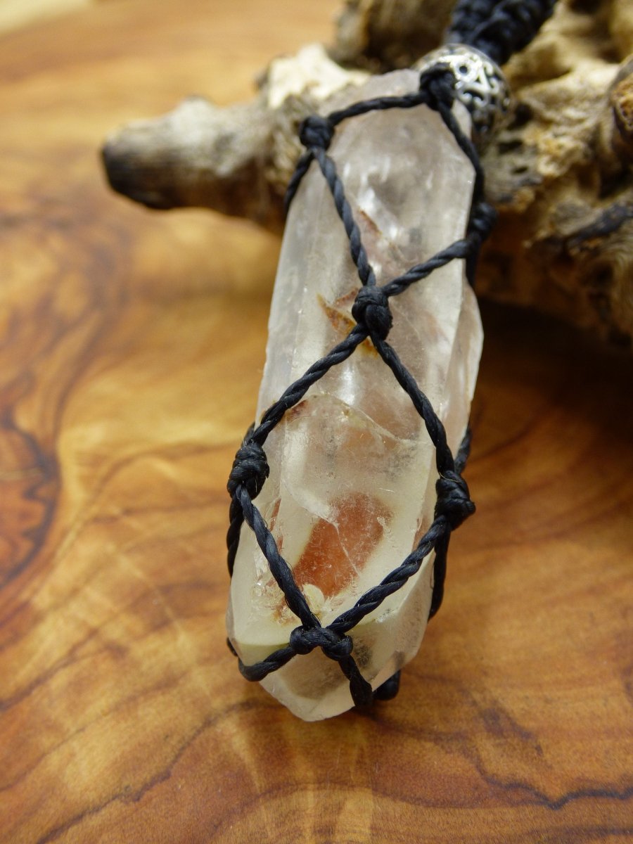 Amphibole Angel Phantom Quarz ~ Makramee Edelstein Kette ~HIPPIE ~GOA ~Boho ~Ethno ~Nature ~Heilstein ~roh Mineral Rarität - Art of Nature Berlin