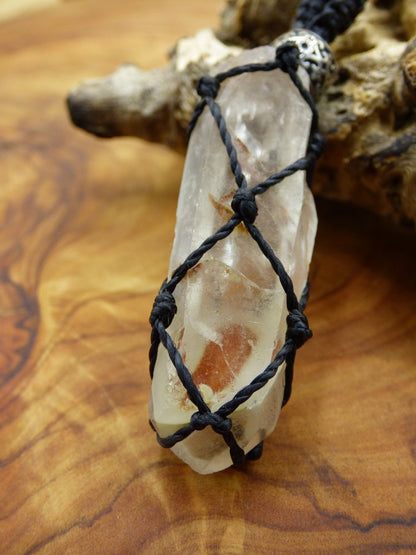 Amphibole Angel Phantom Quarz ~ Makramee Edelstein Kette ~HIPPIE ~GOA ~Boho ~Ethno ~Nature ~Heilstein ~roh Mineral Rarität - Art of Nature Berlin