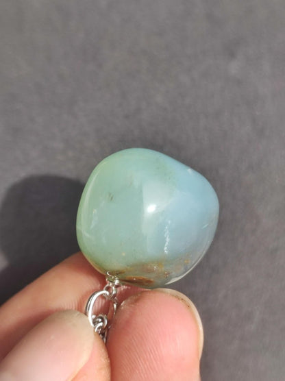 Andenopal - Edelstein Kette 925 Silber blau klar Hippie Goa Boho Tibet Ethno Natur Heilstein Kraft Anhänger Mann Frau Sie Geschenk Rarität - Art of Nature Berlin