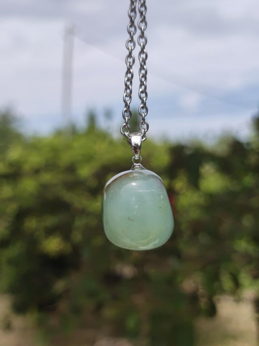 Andenopal - Edelstein Kette 925 Silber blau klar Hippie Goa Boho Tibet Ethno Natur Heilstein Kraft Anhänger Mann Frau Sie Geschenk Rarität - Art of Nature Berlin